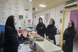 بازدید مدیریتی دکتر مائده عزیزی رئیس بیمارستان رسالت از بخش‌های بیمارستان 
